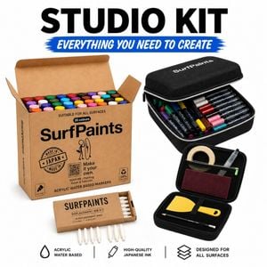 Surfpaints Complete Art Studio Kit. Full Acrylic Marker Range with Weatherproof Formula for All Surfaces