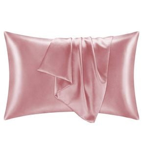 Catzon 2 Pcs 51 X 76cm Satin Pillowcases for Hair and Skin with Envelope Closure-Bean Paste(Q)