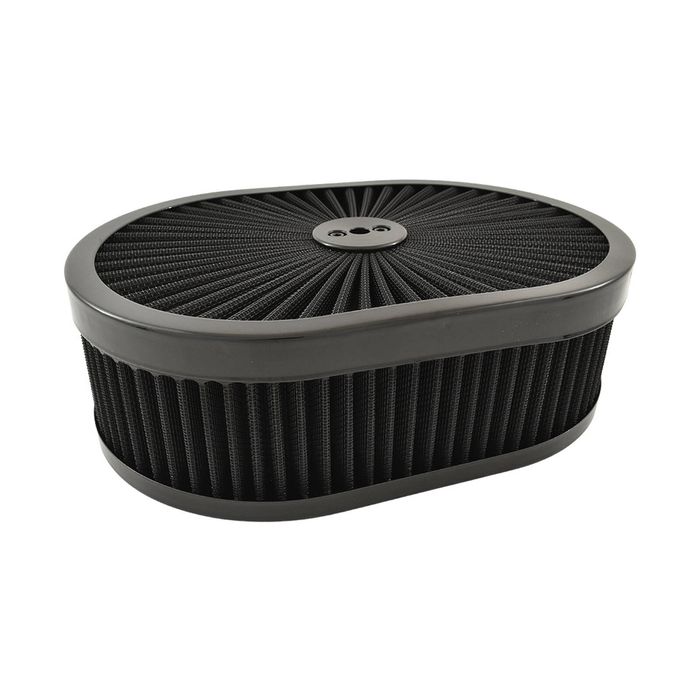 Extreme Air Cleaner Oval Assembly 11-3/8" x 3" Black Filter