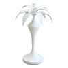 Metal 38.5cm Palm Taper Candle Holder Stand Large Tabletop Display Decor White