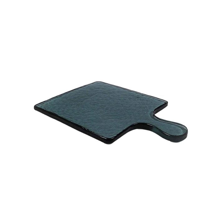 Creativewomen Hammered Glass Square Serving Board Blue 18x25cm Dishwasher Safe