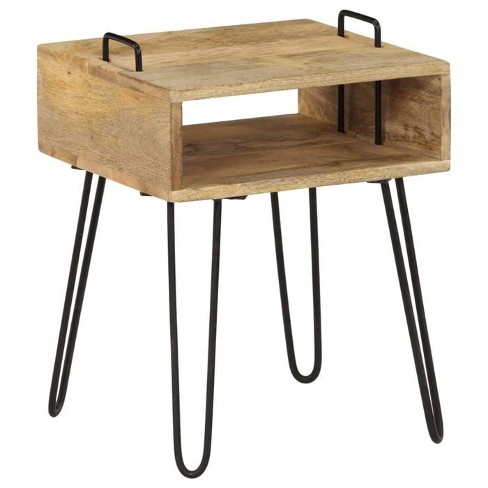 vidaXL Solid Mango Wood Bedside Table Storage Nightstand Couch Side Table