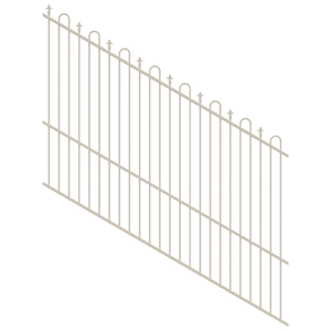 ProtectorAl 1201 - 2400 x 1800mm Surfmist Raked 16-30º Loop And Spear Top Pool Fence Panel