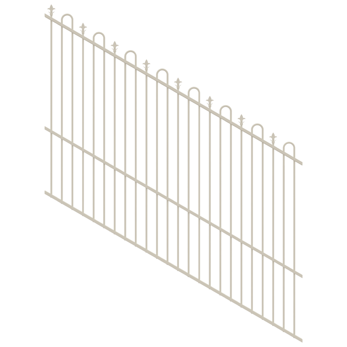 ProtectorAl 1201 - 2400 x 1800mm Surfmist Raked 16-30º Loop And Spear Top Pool Fence Panel