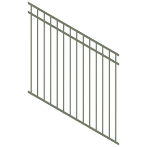 ProtectorAl 350-1200W x 1200H Pale Eucalypt DTR All Up Pool Fence Panel Raked 16-30º