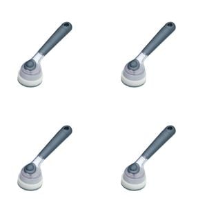 4PK MasterCraft Soap Dispensing Dish Brush Cleaner 20cm - Grey