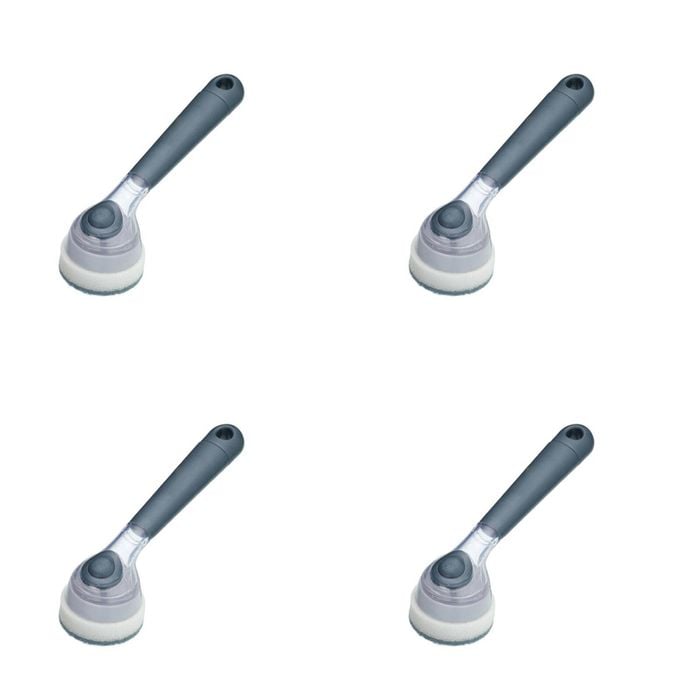 4PK MasterCraft Soap Dispensing Dish Brush Cleaner 20cm - Grey