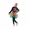 More Than Party Rainbow Skeleton Halloween Costume Colourful Dress Legging 10-12