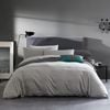 CottonMore 100% Cotton 650tc Soft Sateen Fabric Plain Grey Quilt Cover Set - SuperKing