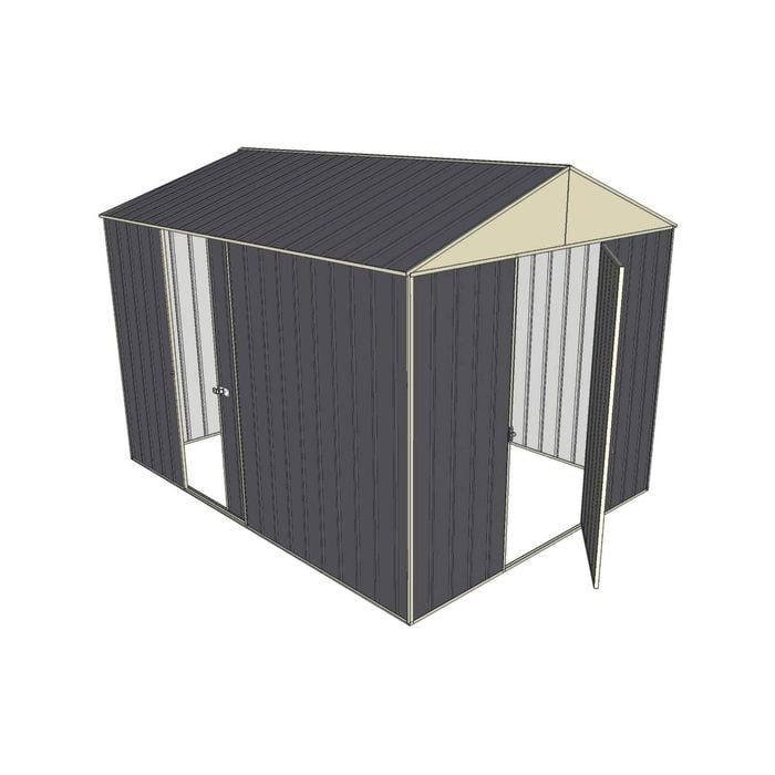 Build-a-Shed 2.3 x 3.0 x 2.3m Front Gable Dual Door Deep Shed - Grey