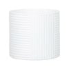 220 x 250mm Ribbed White Round Ceramic Pot