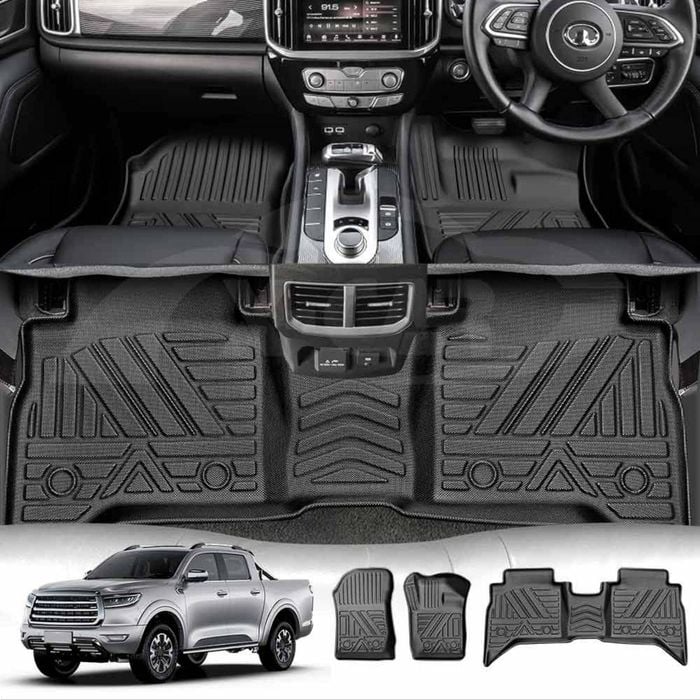 3D All-Weather Floor Mats for GWM Cannon/Cannon-L/Cannon CC/Cannon-L CC Premium 2021-Onwards Full Set