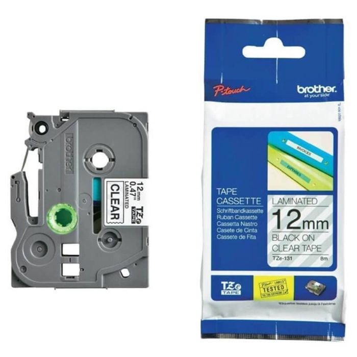 Brother 12mm Black on Clear TZE Tape Cartridges
