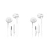 2PK Liquid Ears Everyday 3.5mm Wired Bud Earphones with Mic White