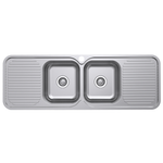Everhard 1380mm 1TH Stainless Steel Classic Standard 2 Bowl And 2 Drainer