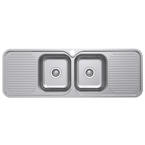 Everhard 1380mm 1TH Stainless Steel Classic Standard 2 Bowl And 2 Drainer