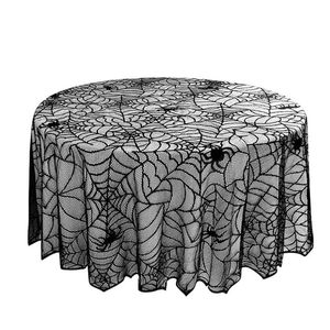 Catzon Round Spider Webs Tablecloth 178cm Lace Fabric