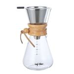 Leaf & Bean Glass Coffee Pot with Filter 600ml