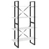 vidaXL 4-Tier Book Cabinet White Engineered Wood Storage Rack Bookcase Stand