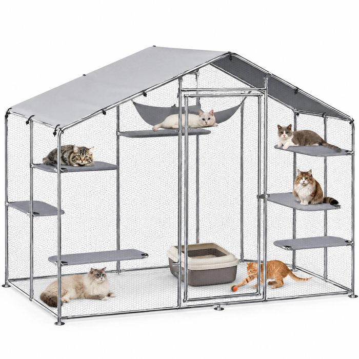 Advwin Cat Catio Outdoor Cat Enclosure Cat Cage Extra Large Walk-in Cat House