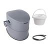 Vevor Portable Toilet Grey Commode with Dual Lids for Camping