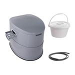 Vevor Portable Toilet Grey Commode with Dual Lids for Camping