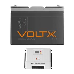 Voltx 12v 100ah 1280wh Lithium Battery + 20a Mppt Controller - Camping, Caravan & Backup Ready, Complete Solar Power Setup
