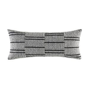 Kas Australia Loper Cushion Rectangular Stripe Charcoal 35x80cm