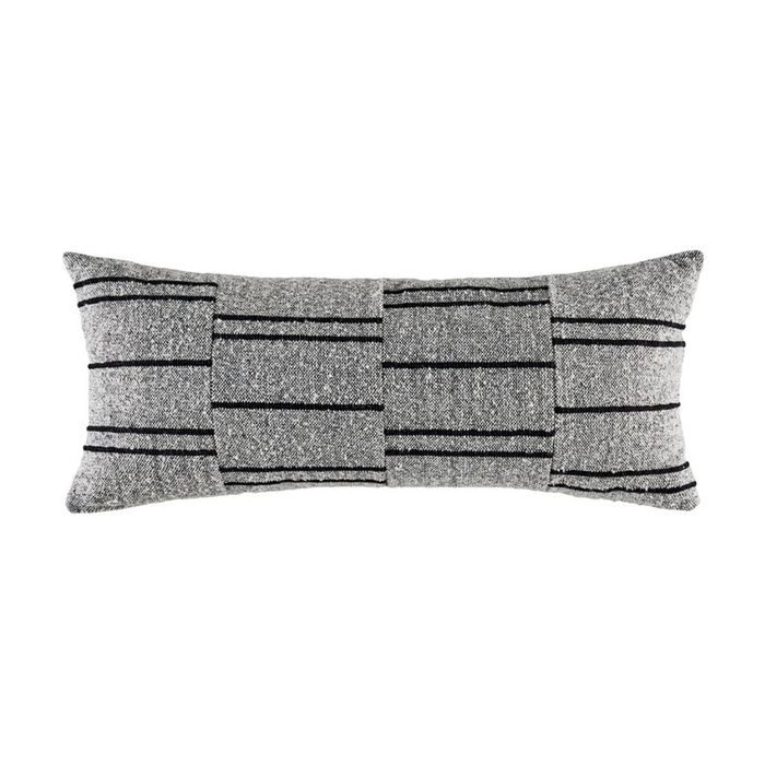 Kas Australia Loper Cushion Rectangular Stripe Charcoal 35x80cm