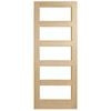 Corinthian Blonde Oak Clear Glass Entrance Door AWO5G - 920mm x 2040mm x 40mm