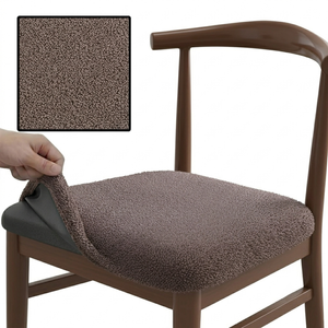 Anyseat Chair Cover Brown Fur Stretch Seat Cover For Home Dinning Kitchen Washable Removable