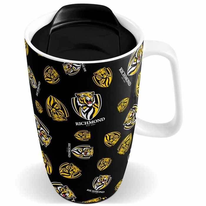 Richmond Tigers AFL Ceramic Travel Coffee Mug Cup With Handle
