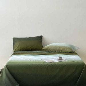 Green Ombre 100% Cotton Bedding Sheet Set - Queen Size