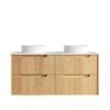 Attica Baia 1200mm English Oak Fluted Vanity with Carrara Stone Top and DB Basin Waste