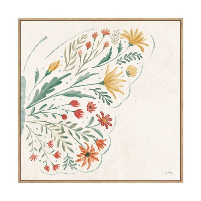 Artey | Wildflower Vibes VII No Words - Framed Canvas - Natural Frame - 50 x 50cm