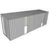 Build-a-Shed 1.5 x 6 x 2m Sliding Door Tunnel Shed With 2 Sliding Side Doors - Zinc