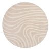 Loopsie-240cm X 240cm-glis Ivory And Beige Lines Washable Round Rug
