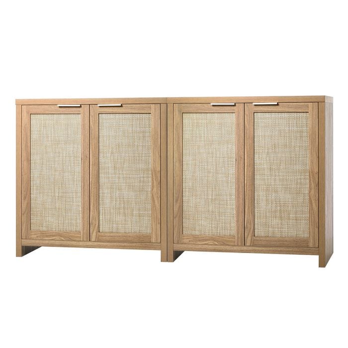 Oikiture 2x Buffet Sideboard Rattan Storage Cabinet