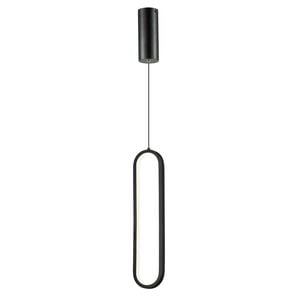 Vencha Oval LED Single Pendant Light - Black (3000K)