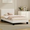Oikiture Bed Frame King Single Size Base White Boucle TOFU