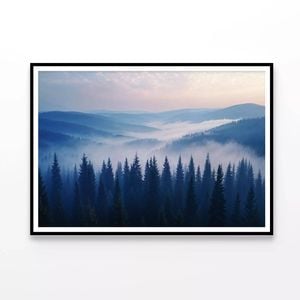 Pine Trees, Mountains  Print 100% Australian Made 120x90cm  (Poster)