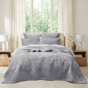 Renee Taylor Archie Cross Stitch Velvet European Pillowcase Cotton Silver Line
