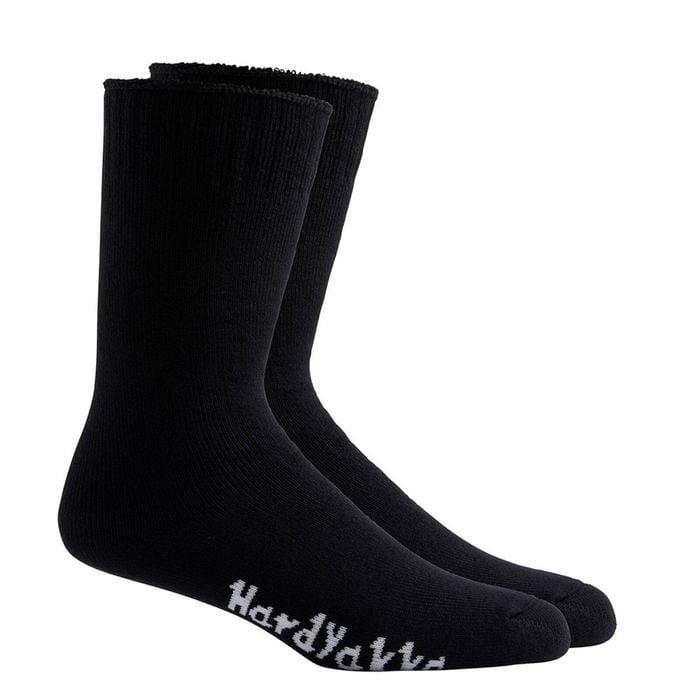 Hard Yakka Men's Black 2 Pack Bamboo Work Socks - Size 7-12