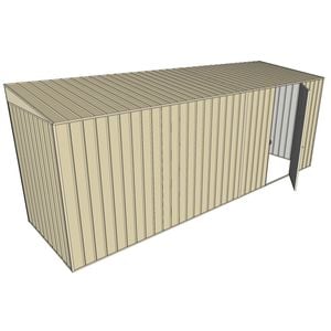 Build-a-Shed 1.5 x 5.2 x 2m Single Hinged Side Door Skillion Shed - Cream