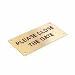 Sandleford 95 x 47mm Brass Please Close The Gate Sign