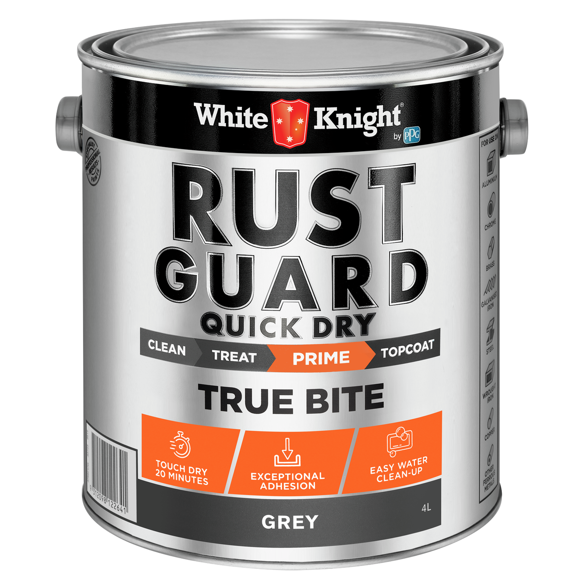 White Knight 4L Grey Rust Guard Quick Dry True Bite Primer Paint ...