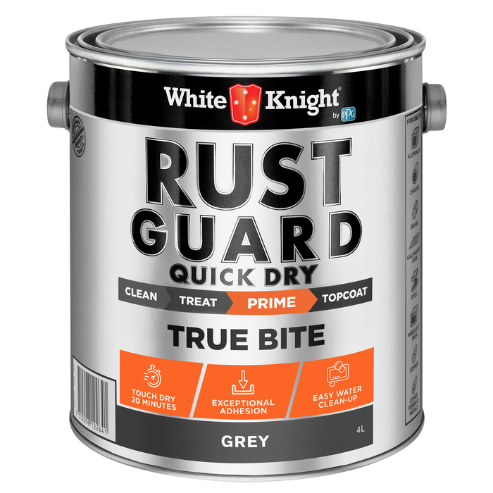 White Knight 4L Grey Rust Guard Quick Dry True Bite Primer Paint