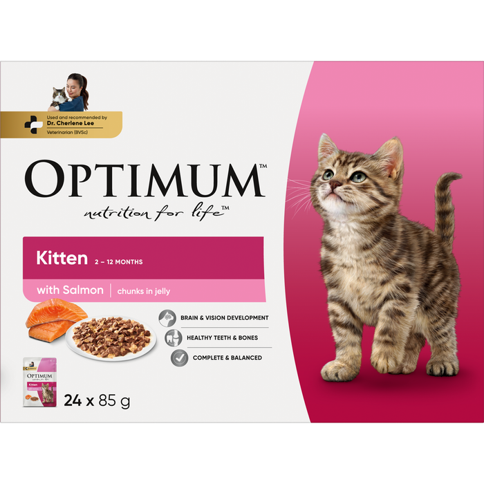 Optimum 85g Kitten Cat Wet Food - 24 Pack