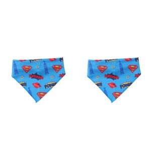 2PK The Stubby Club Superman Themed Dog Bandana Large