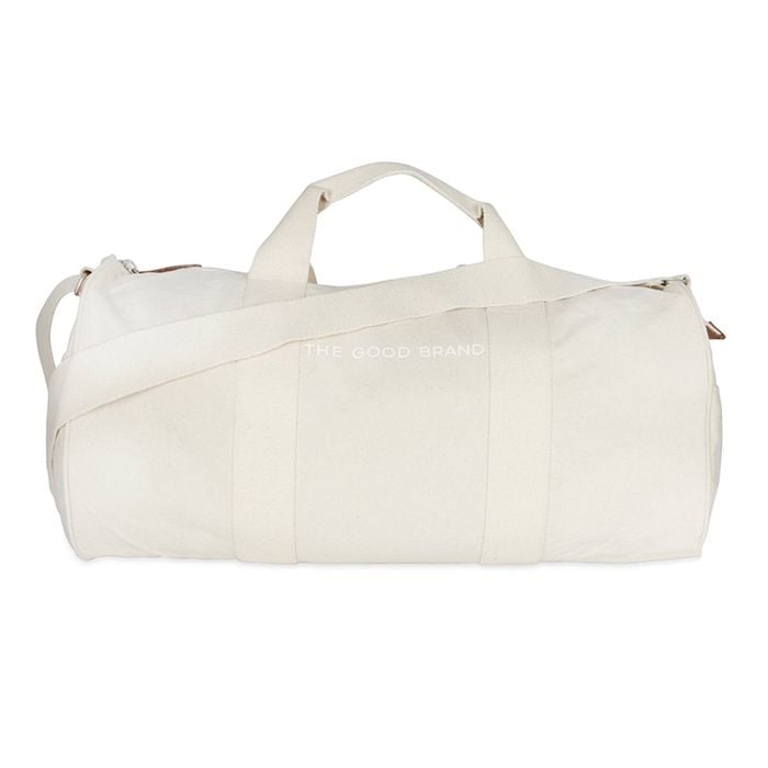 The Good Brand Recycled Cotton Duffle Bag W/ Straps Ecru